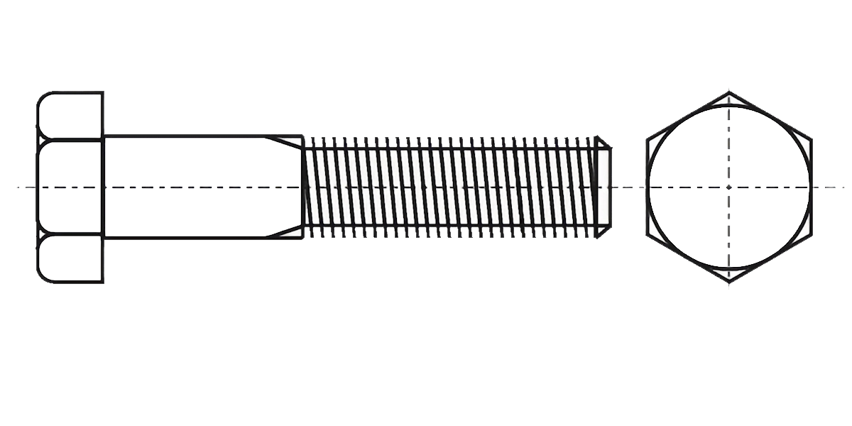 DIN 931 UNF Болти з шестигранною головкою та частковою дрібною дюймовою різьбою