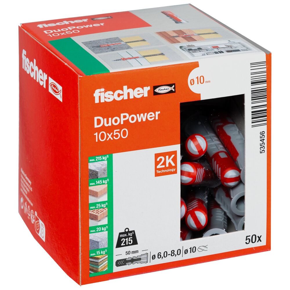 Дюбель 10х50 універсальний DUOPOWER нейлон Fischer