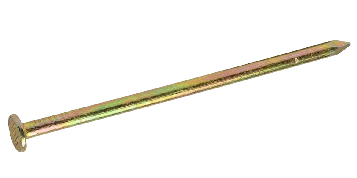 Цвяхи 1,2х20 будівельні, DIN 1151 цинк жовтий (уп.100г) Nail