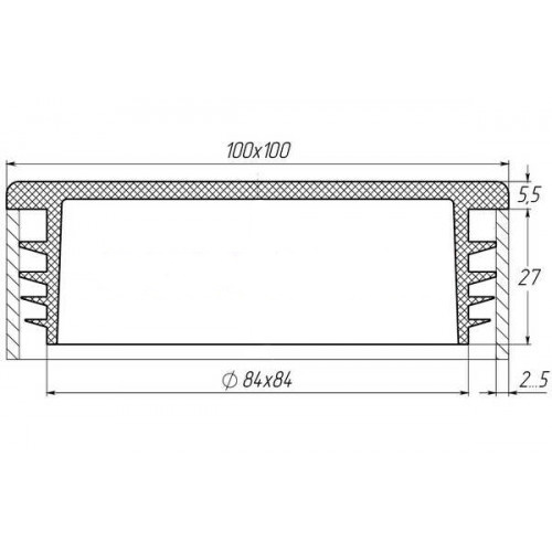 Заглушка 100х100мм внутрішня квадратна для труби чорна Steelfix