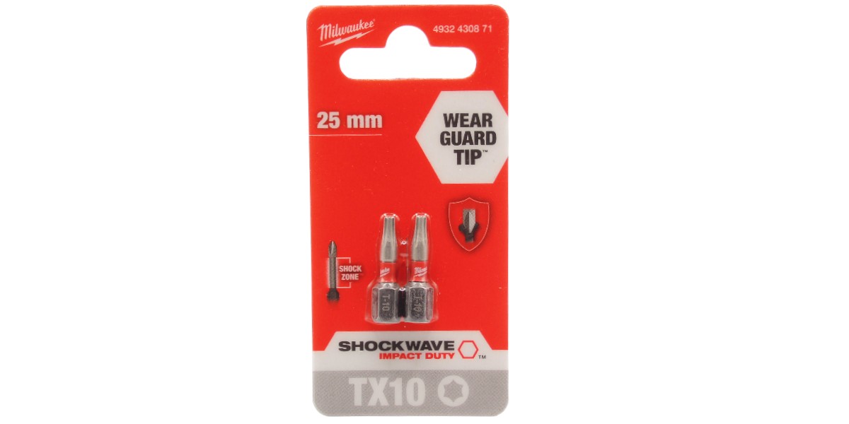 Біта TX10х25мм IMPACT SHOCKWAVE MILWAUKEE 2шт.