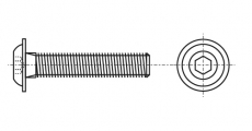 ISO 7380-2 Гвинти з напівкруглою головкою з буртиком та внутрішнім шестигранником