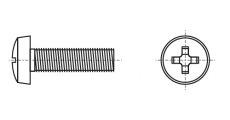 DIN 7985 Гвинт з напівкруглою циліндричною головкою з хрестоподібним шліцом
